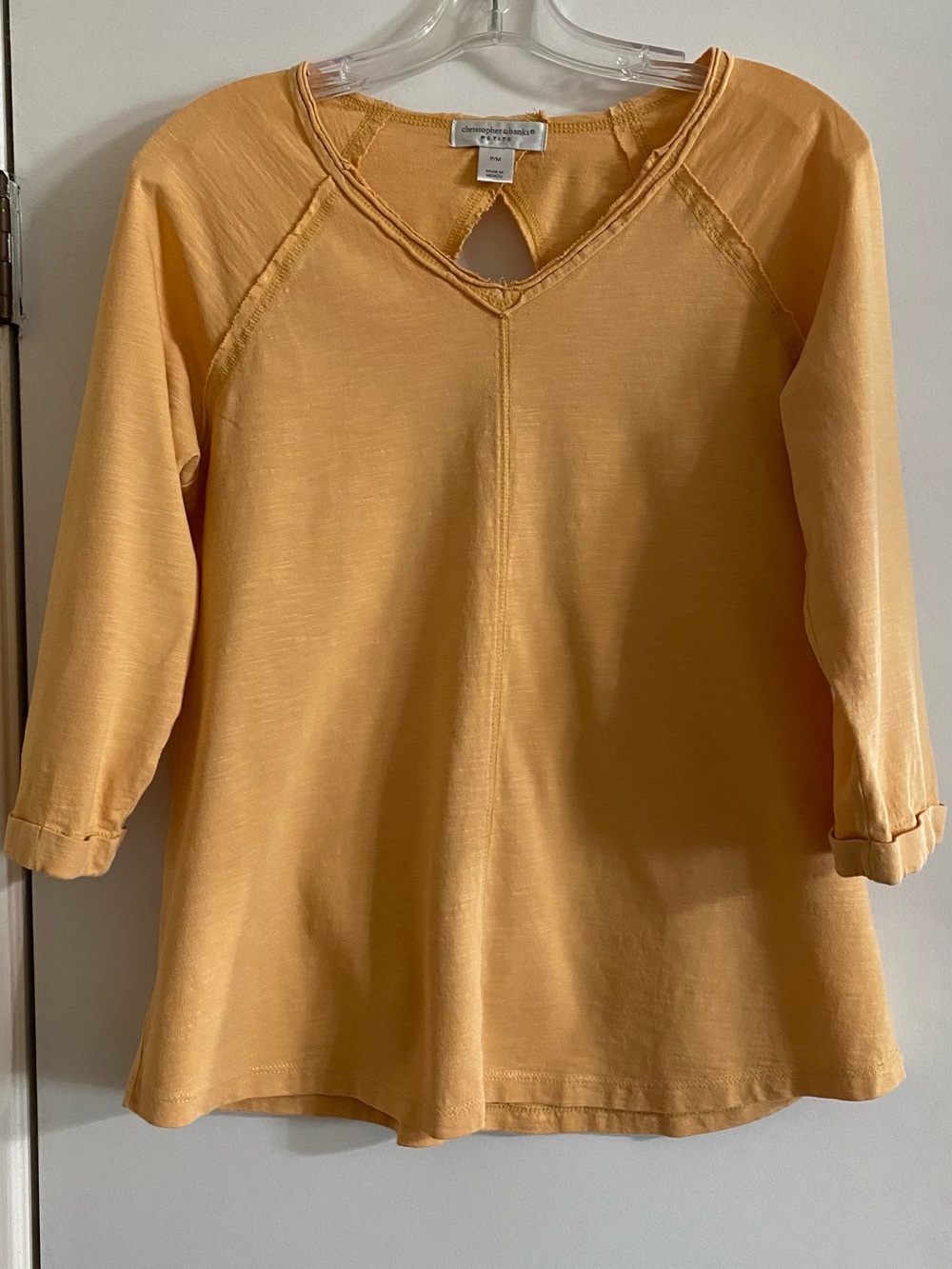Christopher Banks Mustard Yellow Keyhole V-Neck Tunic